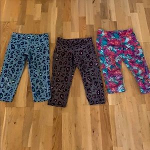 Old Navy Active Girls Capri Legging lot Of 3